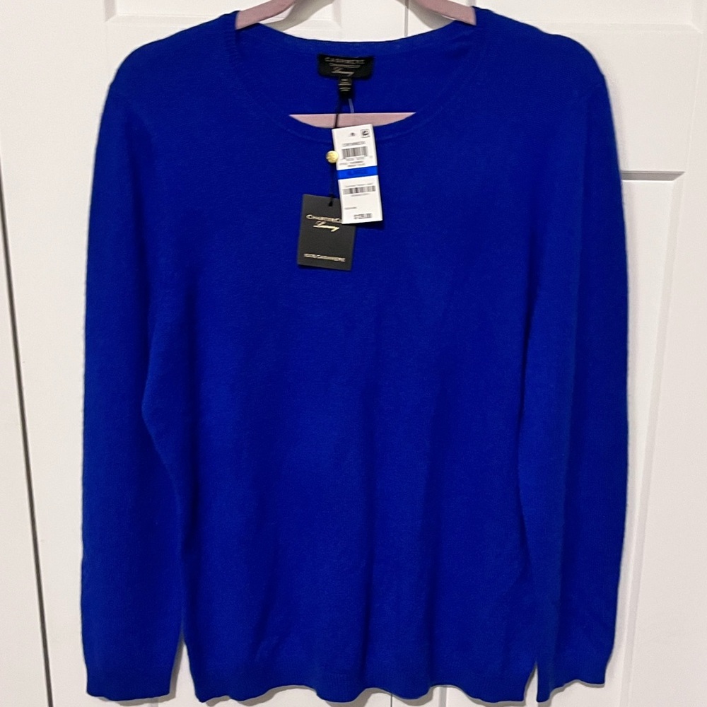 Charter Club by Macy’s NWT AUTHENTIC Women's 100% Cashmere Bright Blue Sweater